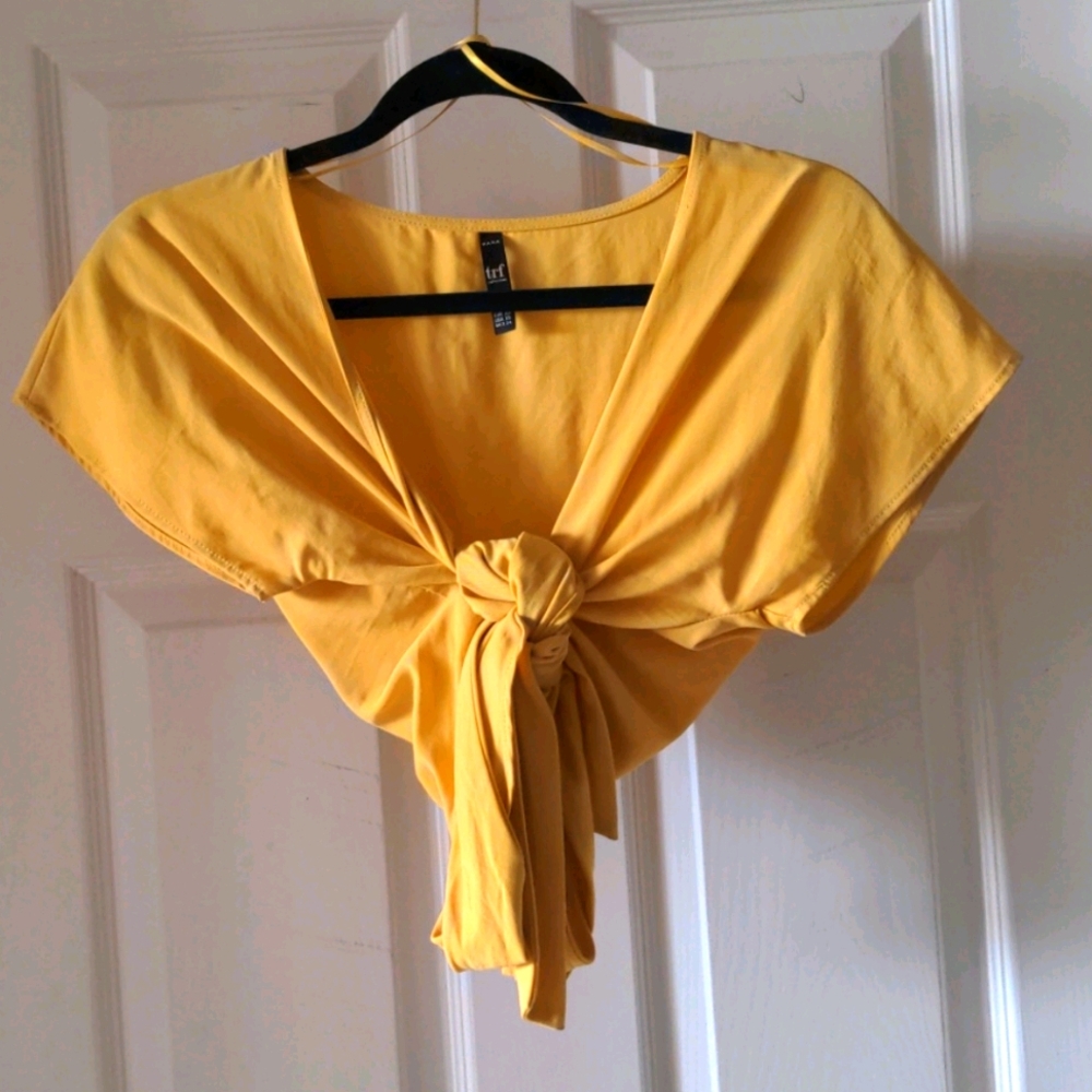 Zara brand new front tie crop top
